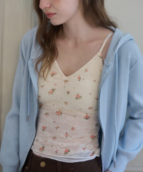 Birthday room（バースデイルーム）の「ヴィンテージフラワーキャミ/Vintage Floral Camisole（キャミソール・レディース・ホワイト/アイボリー・FREE）」の13枚目の写真