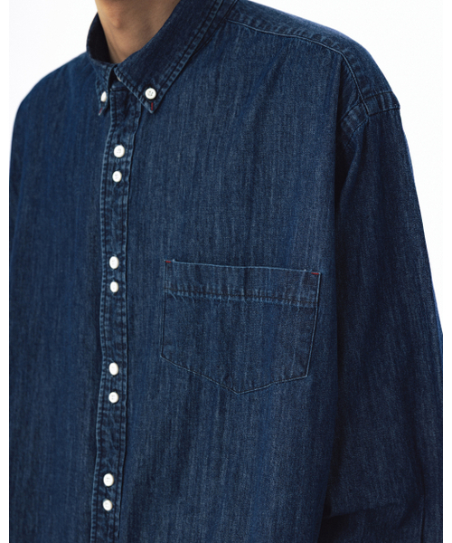 ANGLAN(アングラン)の「Double Button Denim Shirt - Indigo(シャツ/ブラウス・メンズ・その他・ONE SIZE)」の6枚目の写真