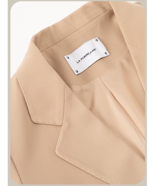 LA POMME petit(ラポミ・プチ)の「Loose Suit Stripe Cuff Jacket/ルーズストライプ袖口ジャケット(テーラードジャケット・レディース・ブルー/ブラウン/ブラック・FREE)」の15枚目の写真