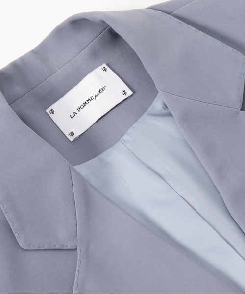 LA POMME petit(ラポミ・プチ)の「Loose Suit Stripe Cuff Jacket/ルーズストライプ袖口ジャケット(テーラードジャケット・レディース・ブルー/ブラウン/ブラック・FREE)」の7枚目の写真