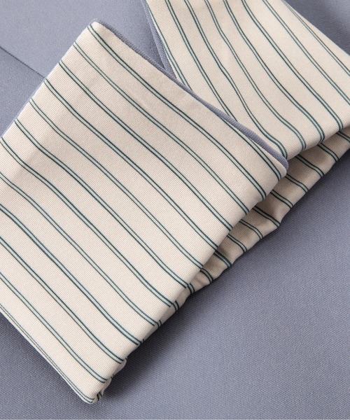LA POMME petit(ラポミ・プチ)の「Loose Suit Stripe Cuff Jacket/ルーズストライプ袖口ジャケット(テーラードジャケット・レディース・ブルー/ブラウン/ブラック・FREE)」の10枚目の写真
