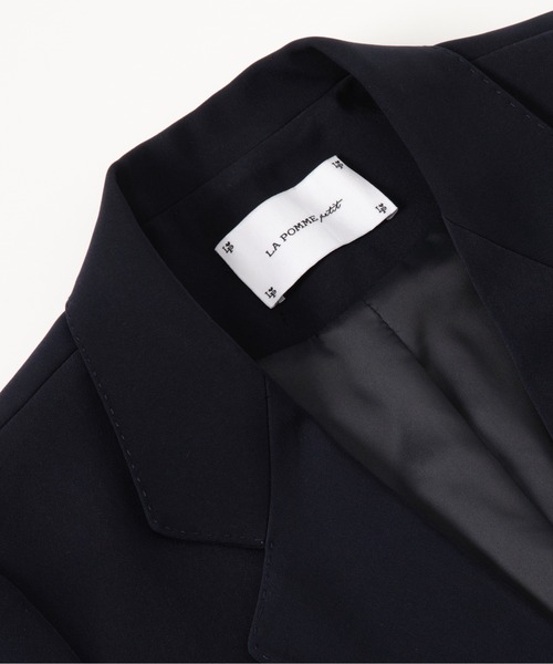 LA POMME petit(ラポミ・プチ)の「Loose Suit Stripe Cuff Jacket/ルーズストライプ袖口ジャケット(テーラードジャケット・レディース・ブルー/ブラウン/ブラック・FREE)」の11枚目の写真