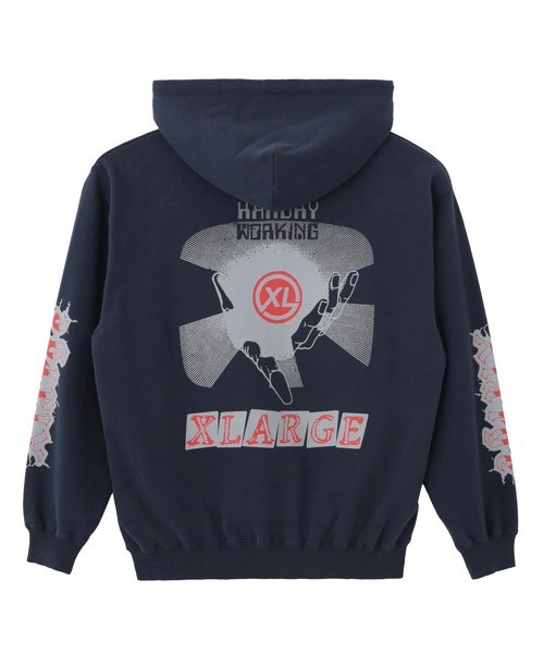XLARGE(エクストララージ)の「MULTI LOGO ZIP HOODED SWEATSHIRT(パーカー・メンズ・アッシュ/グリーン/ネイビー/ブラック・S/M/L/XL)」の8枚目の写真