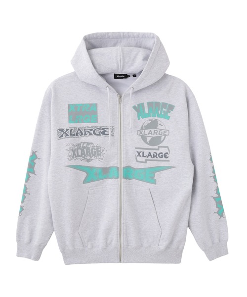 XLARGE(エクストララージ)の「MULTI LOGO ZIP HOODED SWEATSHIRT(パーカー・メンズ・アッシュ/グリーン/ネイビー/ブラック・S/M/L/XL)」の5枚目の写真