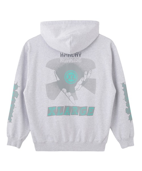XLARGE(エクストララージ)の「MULTI LOGO ZIP HOODED SWEATSHIRT(パーカー・メンズ・アッシュ/グリーン/ネイビー/ブラック・S/M/L/XL)」の6枚目の写真