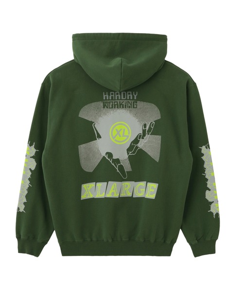 XLARGE(エクストララージ)の「MULTI LOGO ZIP HOODED SWEATSHIRT(パーカー・メンズ・アッシュ/グリーン/ネイビー/ブラック・S/M/L/XL)」の10枚目の写真