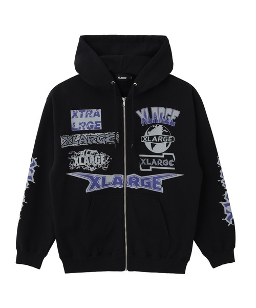 XLARGE(エクストララージ)の「MULTI LOGO ZIP HOODED SWEATSHIRT(パーカー・メンズ・アッシュ/グリーン/ネイビー/ブラック・S/M/L/XL)」の11枚目の写真