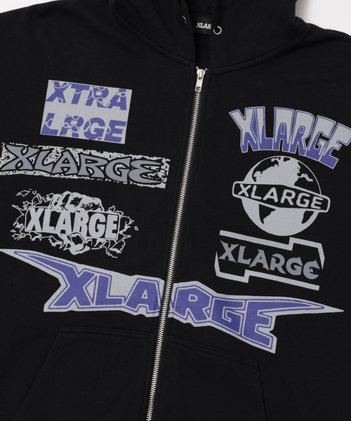 XLARGE(エクストララージ)の「MULTI LOGO ZIP HOODED SWEATSHIRT(パーカー・メンズ・アッシュ/グリーン/ネイビー/ブラック・S/M/L/XL)」の13枚目の写真