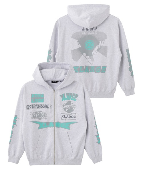 XLARGE(エクストララージ)の「MULTI LOGO ZIP HOODED SWEATSHIRT(パーカー・メンズ・アッシュ/グリーン/ネイビー/ブラック・S/M/L/XL)」の21枚目の写真
