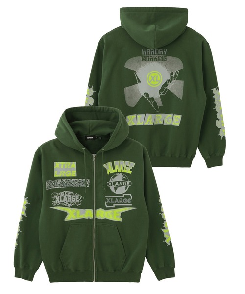 XLARGE(エクストララージ)の「MULTI LOGO ZIP HOODED SWEATSHIRT(パーカー・メンズ・アッシュ/グリーン/ネイビー/ブラック・S/M/L/XL)」の22枚目の写真