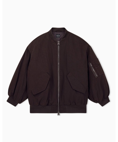 ARMANI EXCHANGE(アルマーニエクスチェンジ)の「【A|X アルマーニ エクスチェンジ】CO エンブロイダリーロゴ オーバーサイズボンバージャケット(ブルゾン・レディース・ダークブラウン・LARGE/X-SMALL/X-LARGE/SMALL/MEDIUM)」の6枚目の写真
