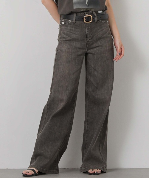 Gready Brilliant(グレディブリリアン)の「LISAワイドパンツ(デニムパンツ・レディース・ブラウン・S/M)」の1枚目の写真