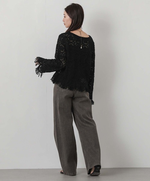 Gready Brilliant(グレディブリリアン)の「LISAワイドパンツ(デニムパンツ・レディース・ブラウン・S/M)」の4枚目の写真