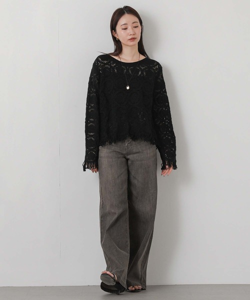 Gready Brilliant(グレディブリリアン)の「LISAワイドパンツ(デニムパンツ・レディース・ブラウン・S/M)」の6枚目の写真