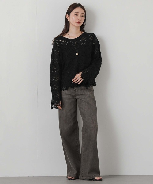 Gready Brilliant(グレディブリリアン)の「LISAワイドパンツ(デニムパンツ・レディース・ブラウン・S/M)」の2枚目の写真