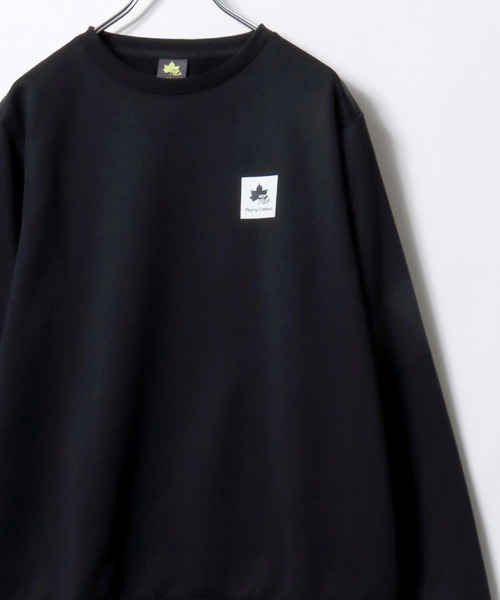 LOGOS(ロゴス)の「2026AW LOGOS/ロゴス 裏毛 ワンポイントボックスロゴ 無地 スウェットトレーナー レディース メンズ(スウェット・メンズ・ブラック/ホワイト/オリーブ/ネイビー/レッド/カーキ/グリーン・L/M/LL)」の2枚目の写真