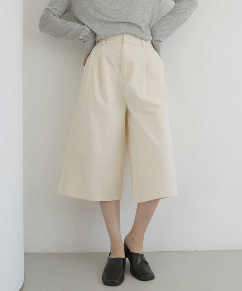 hellam(へラム)の「ワイドチノタックハーフパンツ(チノパンツ・レディース・ベージュ/アイボリー/ブラック・FREE)」の21枚目の写真