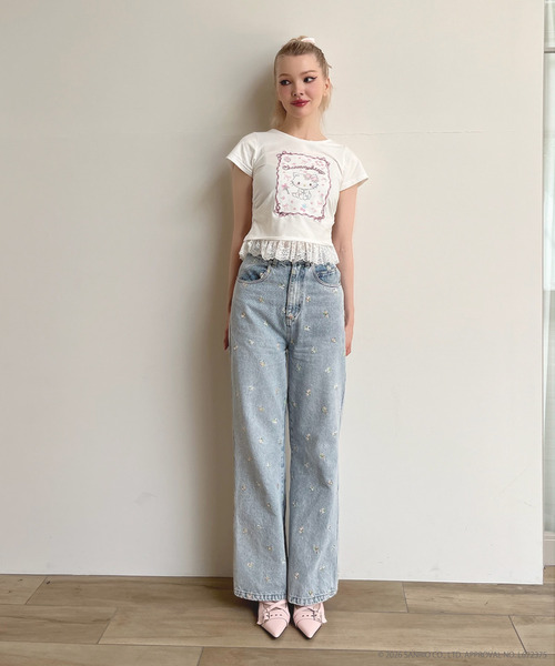 MORE self LOVE(モアセルフラブ)の「【CHARMMY KITTY】RIBBON TEE(Tシャツ/カットソー・レディース・ブラック/オフホワイト・FREE)」の5枚目の写真