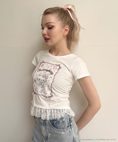 MORE self LOVE(モアセルフラブ)の「【CHARMMY KITTY】RIBBON TEE(Tシャツ/カットソー・レディース・ブラック/オフホワイト・FREE)」の10枚目の写真
