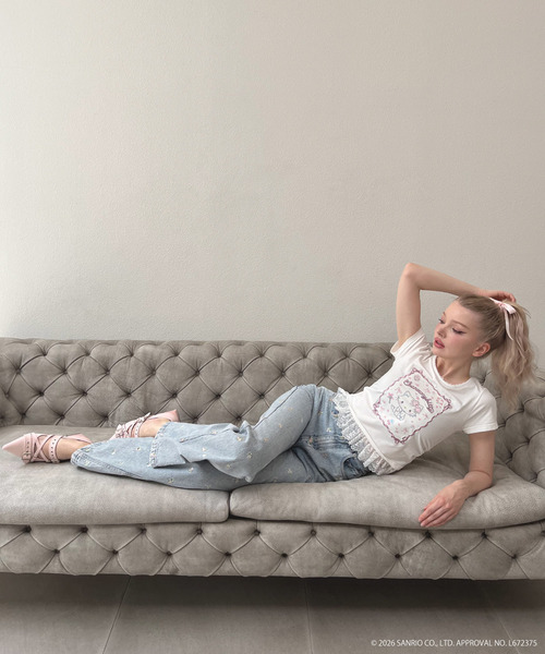 MORE self LOVE(モアセルフラブ)の「【CHARMMY KITTY】RIBBON TEE(Tシャツ/カットソー・レディース・ブラック/オフホワイト・FREE)」の12枚目の写真