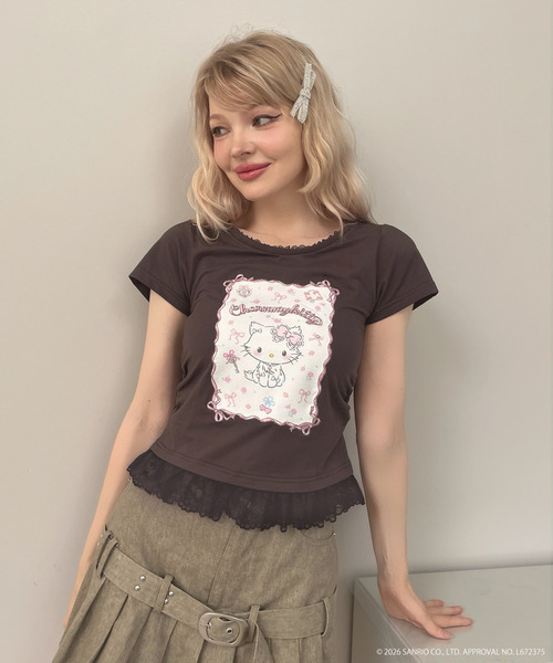 MORE self LOVE(モアセルフラブ)の「【CHARMMY KITTY】RIBBON TEE(Tシャツ/カットソー・レディース・ブラック/オフホワイト・FREE)」の14枚目の写真