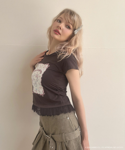 MORE self LOVE(モアセルフラブ)の「【CHARMMY KITTY】RIBBON TEE(Tシャツ/カットソー・レディース・ブラック/オフホワイト・FREE)」の15枚目の写真