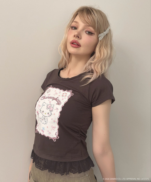 MORE self LOVE(モアセルフラブ)の「【CHARMMY KITTY】RIBBON TEE(Tシャツ/カットソー・レディース・ブラック/オフホワイト・FREE)」の19枚目の写真