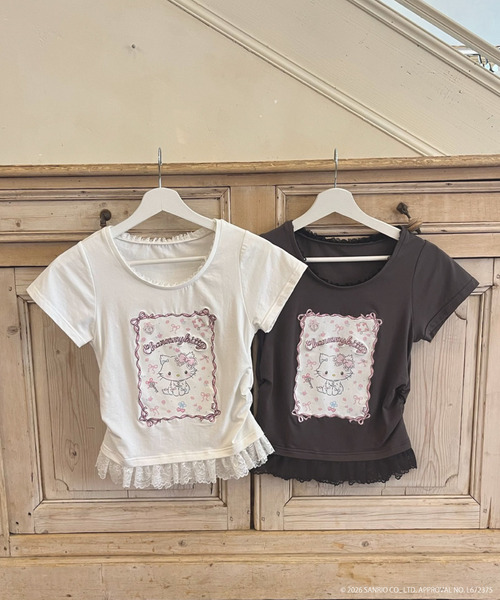 MORE self LOVE(モアセルフラブ)の「【CHARMMY KITTY】RIBBON TEE(Tシャツ/カットソー・レディース・ブラック/オフホワイト・FREE)」の21枚目の写真