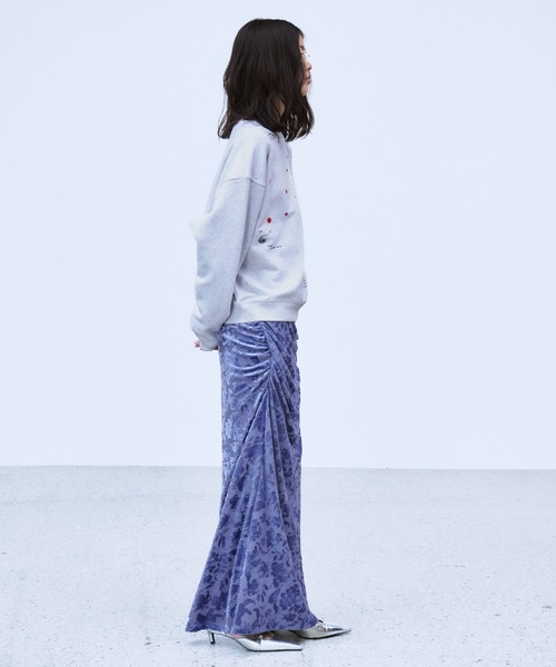 THINGS THAT MATTER(シングス ザット マター)の「VELOUR JACQUARD SKIRT / ベロアジャカードスカート(スカート・レディース・ブラック/ブルー・2/1)」の14枚目の写真