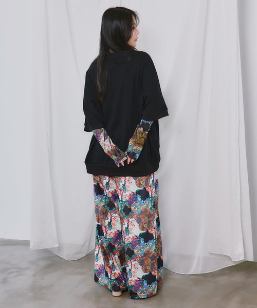 ScoLar(スカラー)の「163610:三柄展開 総柄ベロアパンツ(デニムパンツ・レディース・ベージュ/ブラウン/ブラック・M)」の8枚目の写真