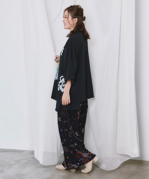 ScoLar(スカラー)の「163610:三柄展開 総柄ベロアパンツ(デニムパンツ・レディース・ベージュ/ブラウン/ブラック・M)」の12枚目の写真