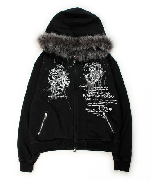 GALFY(ガルフィー)の「GALFY/ガルフィー/ギラツキ☆FUR PK(パーカー・メンズ・グレー/ブラック/ピンク・S/XL/L)」の4枚目の写真