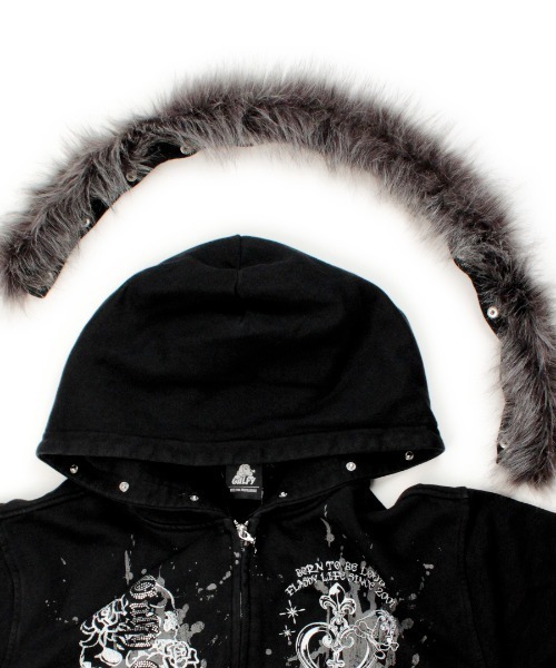 GALFY(ガルフィー)の「GALFY/ガルフィー/ギラツキ☆FUR PK(パーカー・メンズ・グレー/ブラック/ピンク・S/XL/L)」の5枚目の写真