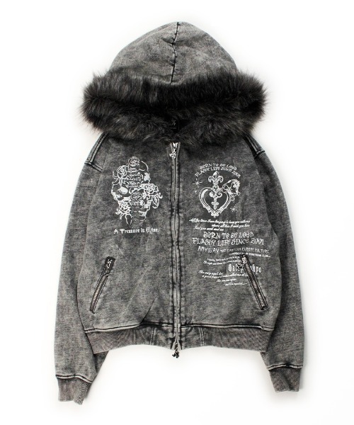 GALFY(ガルフィー)の「GALFY/ガルフィー/ギラツキ☆FUR PK(パーカー・メンズ・グレー/ブラック/ピンク・S/XL/L)」の11枚目の写真