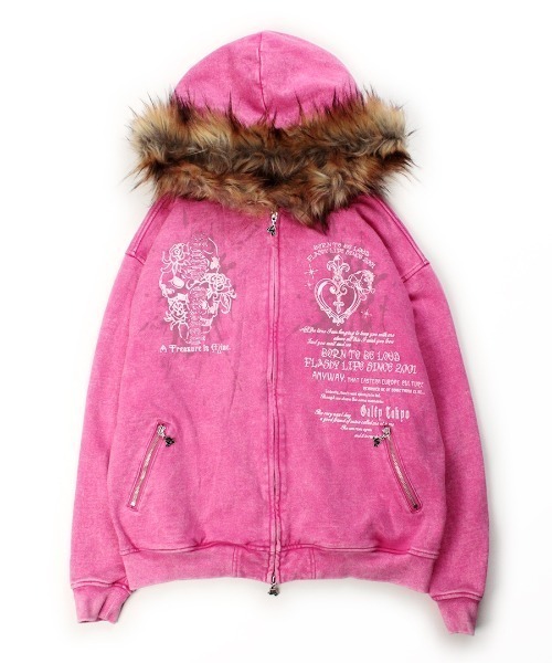 GALFY(ガルフィー)の「GALFY/ガルフィー/ギラツキ☆FUR PK(パーカー・メンズ・グレー/ブラック/ピンク・S/XL/L)」の12枚目の写真