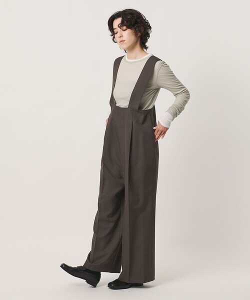 MARW UNITED ARROWS(マルゥ ユナイテッドアローズ)の「<MARW UNITED ARROWS>タック ハイウエスト サロペット(サロペット/オーバーオール・レディース・ダークブラウン/ネイビー/ブラック・38/34/36)」の4枚目の写真