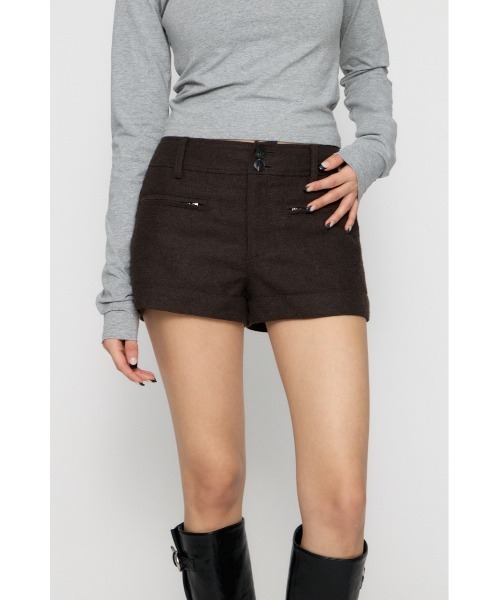 LAGUA GEM(ラグアジェム)の「HERRIN BONE ショートパンツ(その他パンツ・レディース・グレー/ブラウン・MEDIUM/SMALL/X-SMALL)」の4枚目の写真