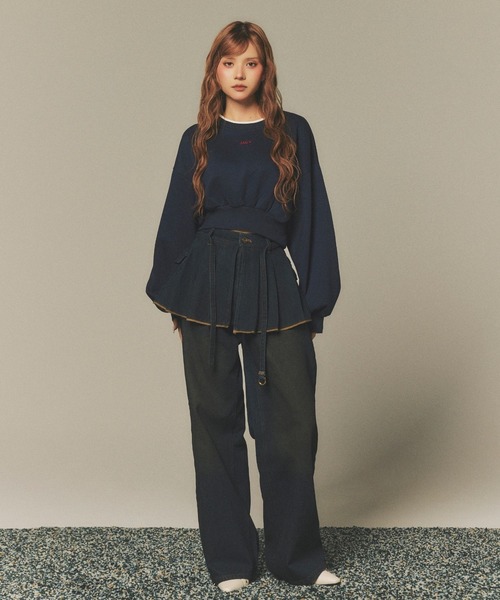 Amly City(アンリーシティ)の「バックプリントショートスウェット(スウェット・レディース・グレー/ネイビー/ブラウン・FREE)」の10枚目の写真