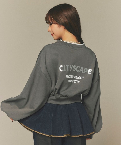 Amly City(アンリーシティ)の「バックプリントショートスウェット(スウェット・レディース・グレー/ネイビー/ブラウン・FREE)」の12枚目の写真