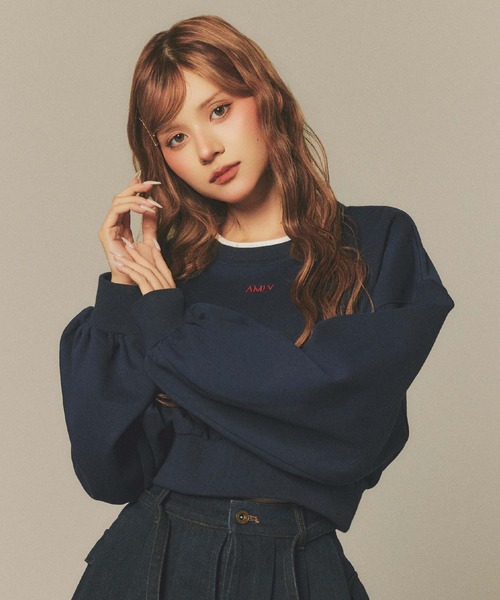 Amly City(アンリーシティ)の「バックプリントショートスウェット(スウェット・レディース・グレー/ネイビー/ブラウン・FREE)」の8枚目の写真