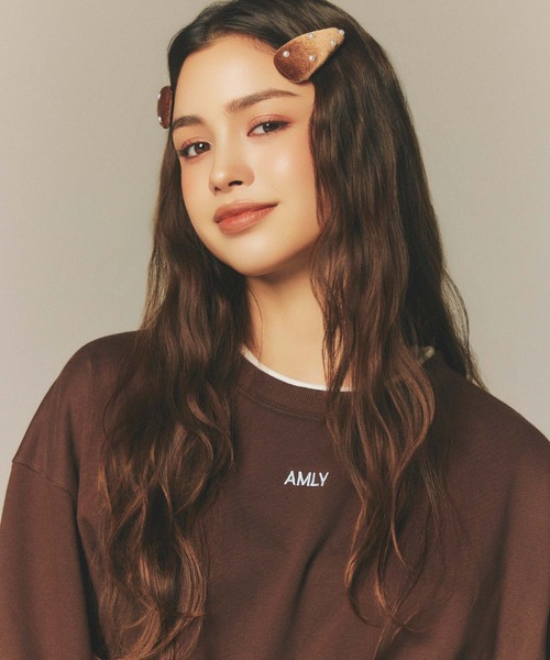 Amly City(アンリーシティ)の「バックプリントショートスウェット(スウェット・レディース・グレー/ネイビー/ブラウン・FREE)」の5枚目の写真