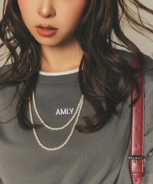 Amly City(アンリーシティ)の「バックプリントショートスウェット(スウェット・レディース・グレー/ネイビー/ブラウン・FREE)」の13枚目の写真
