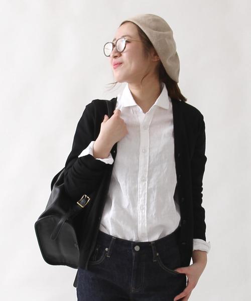 coen（コーエン）の「コットンモダールVネックカーディガン（カーディガン/ボレロ・レディース・ブラック/イエロー/ライトグレー/コバルトブルー・LARGE/MEDIUM）」の2枚目の写真