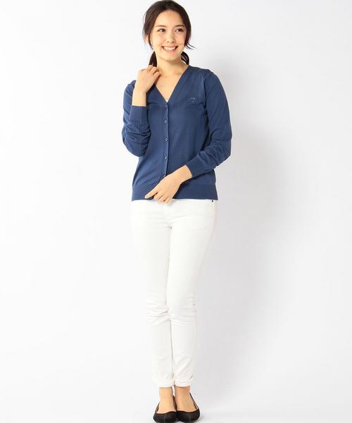 coen（コーエン）の「コットンモダールVネックカーディガン（カーディガン/ボレロ・レディース・ブラック/イエロー/ライトグレー/コバルトブルー・LARGE/MEDIUM）」の18枚目の写真