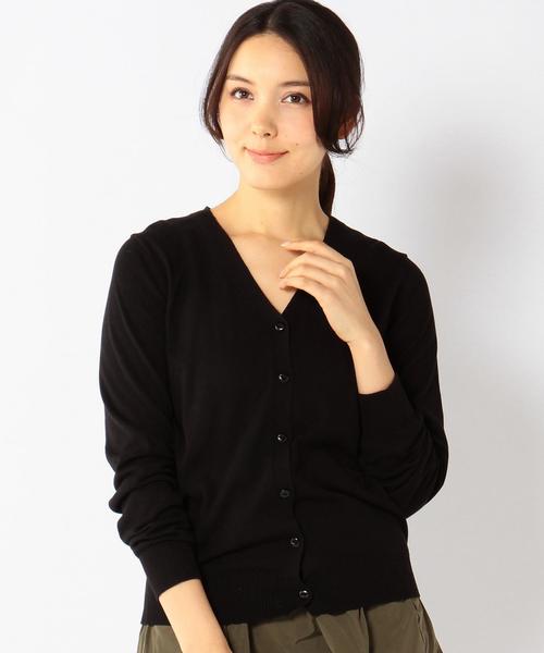 coen（コーエン）の「コットンモダールVネックカーディガン（カーディガン/ボレロ・レディース・ブラック/イエロー/ライトグレー/コバルトブルー・LARGE/MEDIUM）」の19枚目の写真