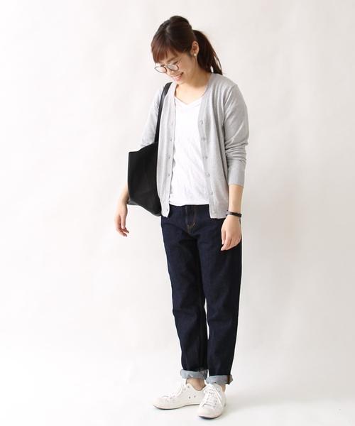 coen（コーエン）の「コットンモダールVネックカーディガン（カーディガン/ボレロ・レディース・ブラック/イエロー/ライトグレー/コバルトブルー・LARGE/MEDIUM）」の22枚目の写真