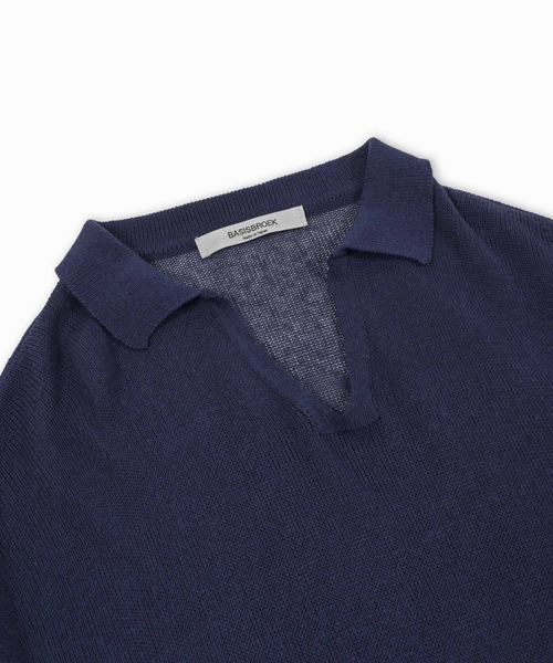 BASISBROEK（バシスブルック）の「DROOM（ニット/セーター・メンズ・ネイビー/キナリ・2/1）」の6枚目の写真
