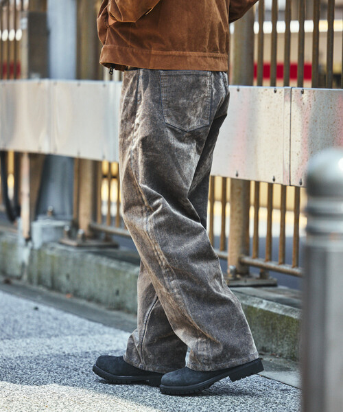 FREAK'S STORE(フリークスストア)の「ストレートシルエット フロッキー ワイドデニムパンツ(デニムパンツ・メンズ・ブラウン/ベージュ/ブラック・MEDIUM/LARGE)」の11枚目の写真