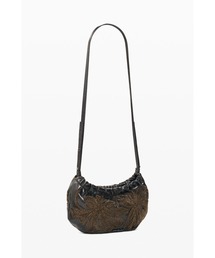 Floral embroidery gathered shoulder bag / フローラル刺繍ギャザーショルダーバッグ
