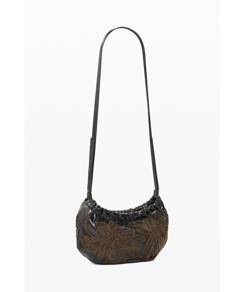 Desigual(デシグアル)の「Floral embroidery gathered shoulder bag / フローラル刺繍ギャザーショルダーバッグ(ショルダーバッグ・レディース・ブラウン・FREE)」の1枚目の写真